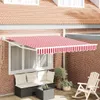 vidaXL Ausziehbare Markise Rot und Weiß 350 x 250 cm Produktbild-Vorschau 2