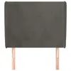 Kopfteil mit Ohren Dunkelgrau 103x23x118/128 cm Samt Produktbild-Vorschau 3