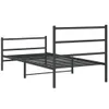 A black metal bed frame with a headboard and footboard, shown from a side angle against a white background. Podgląd zdjęcia produktu