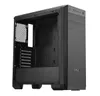 A black computer case is shown from a three-quarter angle. Produktbild-Vorschau