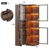 Merax glazen vitrine met LED-verlichting, vitrinekast met Productafbeelding-voorbeeld 5