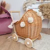 Puppenwagen aus weiden in der Farbe natural mit Bettwäsche Produktbild-Vorschau 4