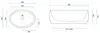 Technical drawings of a sink with dimensions. Produktbild-Vorschau