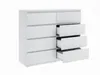 A white dresser with several drawers, some of which are open, against a white background. Produktbild-Vorschau