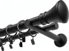 280 cm Doppelläufige Gardinenstange Ø25/19 mm Schwarz Matt Produktbild-Vorschau 1