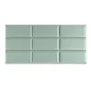 A rectangular panel of nine mint green upholstered squares, arranged in a 3x3 grid, set against a white background. Anteprima dell’immagine prodotto