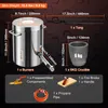 A diagram showing the components and dimensions of a VEVOR 6kg propane melting furnace set. Voir les images du produit