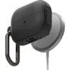 A black protective case for Samsung Galaxy Buds 3 / 3 Pro is shown attached to a magnetic charger. Voir les images du produit