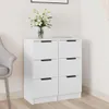 vidaXL Credenze 2 pz. Bianco 30x30x70 cm Materiale a base Anteprima dell’immagine prodotto 2