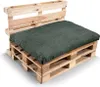 A pallet sofa with a green cushion and backrest. Produktbild-Vorschau