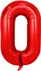 Balon foliowy numer 0, ok. 100 cm, czerwony Podgląd zdjęcia produktu 1