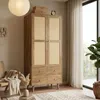 Kledingkast met rattanlook, 80x50x180 cm, gemaakt van MDF Productafbeelding-voorbeeld 7