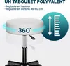 CASARIA® Tabouret de bureau blanc pivotant 360° hauteur Voir les images du produit 3