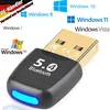 A collage of a Bluetooth adapter and various Windows operating system logos. Produktbild-Vorschau