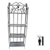 LEX Eisen Regal mit 4 Etagen 60 x 26 x 166 cm, Antik Grau Produktbild-Vorschau 2