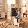 COSTWAY Torre didattica 4 in 1, sgabello in legno con 2 Anteprima dell’immagine prodotto 9