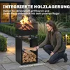Outsunny Feuerschale 39 x 39 x 87 cm Feuerstelle mit Produktbild-Vorschau 5