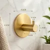 Klebehaken rund 4er Set gold Edelstahl wasserfest ohne Produktbild-Vorschau 3