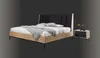 Schlafzimmer Set Beige Bett 2x Nachttische Schrank Produktbild-Vorschau 3