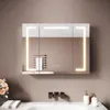 Sonni Dreitüriger Aluminium-Spiegelschrank 80 x 60 x 12,5 Produktbild-Vorschau 1