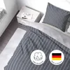 Biber Bettwäsche 155x220cm Grau Anthrazit Gestreift Produktbild-Vorschau 4