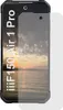 A screen protector is placed over a smartphone displaying a sunset over water. Produktbild-Vorschau