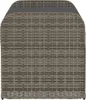 A close-up view of a grey and brown woven storage bench with a grey cushion on top, presented on a white background. Anteprima dell’immagine prodotto