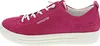 A side view of a pink sneaker with white laces and a white sole. Produktbild-Vorschau