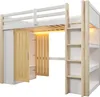 Lit mezzanine, 90 × 200 cm, avec éclairage LED, armoire et Voir les images du produit 8