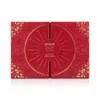 A closed red advent calendar with gold floral patterns and a circular design on the front. Produktbild-Vorschau