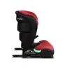 A side view of a red and black car seat against a white background. Produktbild-Vorschau