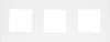 A white wall plate with three empty square openings for electrical outlets or switches. Produktbild-Vorschau