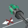A close-up of a screwdriver handle with a red 'X' symbol and an arrow indicating a prohibition. Produktbild-Vorschau