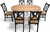 A dining table set with six chairs, presented on a white background. Produktbild-Vorschau
