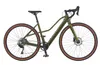 A studio shot of a green electric gravel bike with brown tires against a white background. Produktbild-Vorschau