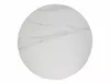 A top-down view of a round white table top with marble-like gray veining. Anteprima dell’immagine prodotto