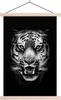 MuchoWow® Textilposter Tigerkopf vor schwarzem Hintergrund Produktbild-Vorschau 1