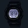 A close-up, illuminated shot of a black Casio G-Shock watch displaying the time and date. Produktbild-Vorschau
