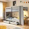 Letto a castello Merax 90x200 cm con scrivania, letto per Anteprima dell’immagine prodotto 3