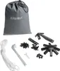 A collection of parts and accessories for a garden pavilion, including a storage bag, metal connectors, screws, nuts, and stakes. Anteprima dell’immagine prodotto