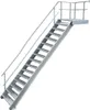 A metal staircase with a railing, isolated on a white background. Produktbild-Vorschau