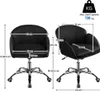 Diagrams showing the dimensions of a black office chair, with measurements in centimeters. Produktbild-Vorschau