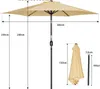 Angel Living 300cm slunečník Slunečník z nerezové oceli a Náhled obrázku produktu 2