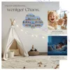 tectake® Wandregal Wolkenoptik, 6 Regalböden, massiv Holz, Produktbild-Vorschau 6