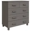 Sideboard HAMAR Hellgrau 79x40x80 cm Massivholz Kiefer Produktbild-Vorschau 1