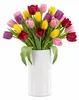 Witte, ronde keramische vaas, 20 cm hoog, glad en glanzend, Productafbeelding-voorbeeld 1