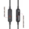 Close-up view of two inline controls for a headphone cable, one with a mute switch and the other with a volume control wheel. Náhľad obrázku produktu