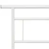 A close-up view of a white metal bed frame. Náhľad obrázku produktu