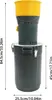 A gray and yellow electric grain mill machine with dimensions indicated. Podgląd zdjęcia produktu