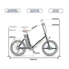 A diagram showing the dimensions of an electric bicycle. Produktbild-Vorschau